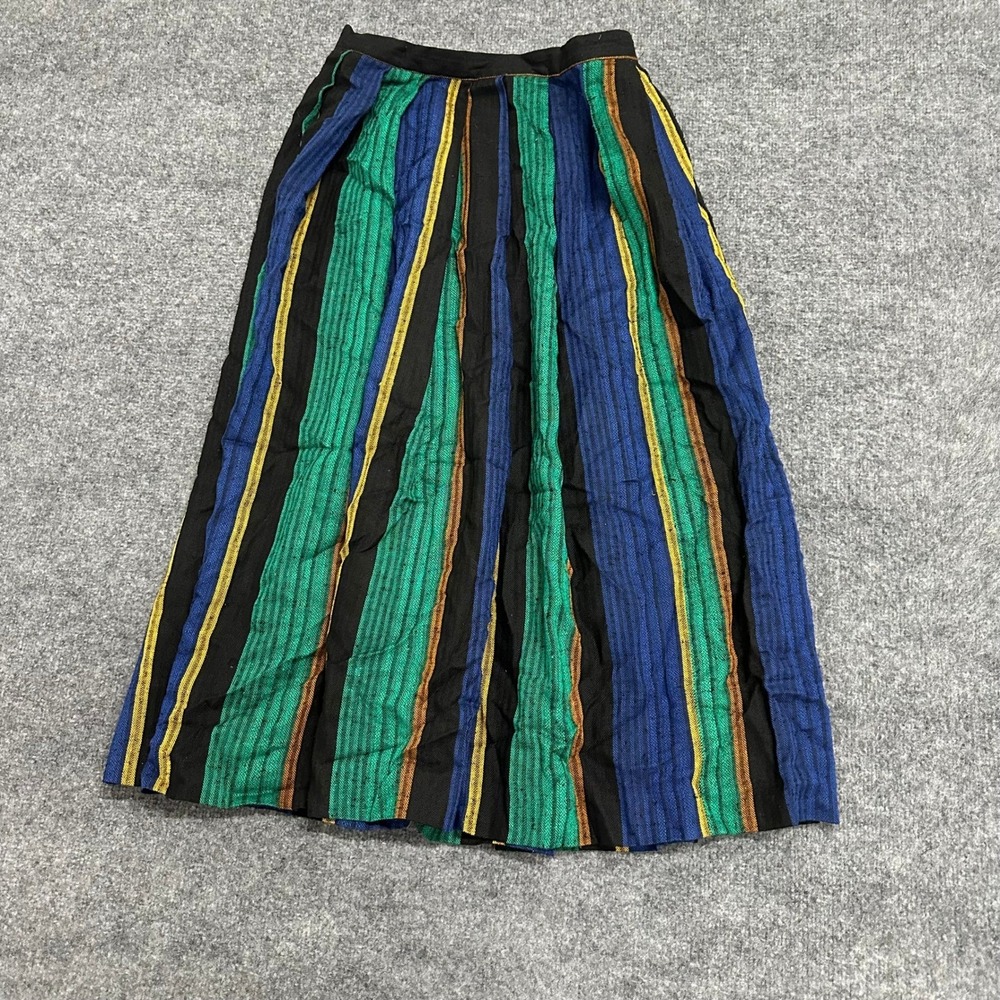 Rafaella Skirt Womens Size 8 Multi Color Striped Midi A-Line Made In Italy